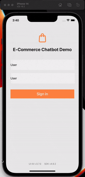 Ecommerce chatbot demo